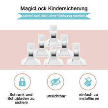 Laden Sie das Bild in den Galerie-Viewer, Bequee Magnetische unsichtbare Schrank-und Schubladensicherung, Weiß, 4 Stücke