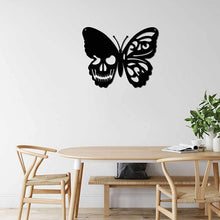 Laden Sie das Bild in den Galerie-Viewer, Halloween Metallschädel Schmetterling Schmiedeeisen Wanddekoration