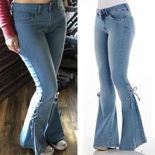 Laden Sie das Bild in den Galerie-Viewer, Stretchjeans mit Schleife