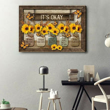 Laden Sie das Bild in den Galerie-Viewer, Dekorative Schmetterlings-Sonnenblumen-Wandmalerei