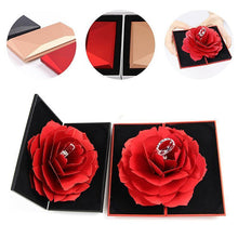 Laden Sie das Bild in den Galerie-Viewer, 3D Pop Up Rose Ringschachtel