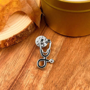 EKG und Stethoskop Mini-Brosche