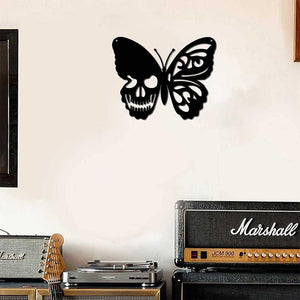 Halloween Metallschädel Schmetterling Schmiedeeisen Wanddekoration
