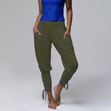 Laden Sie das Bild in den Galerie-Viewer, Schnürbinde elastische Taille Jogger Pants Yoga Leggings
