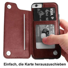 Laden Sie das Bild in den Galerie-Viewer, Brieftasche aus Leder/ Handyhülle für iPhone, mit Kartenfächern