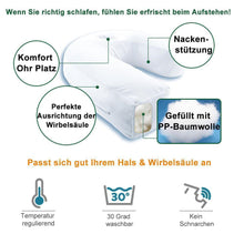 Laden Sie das Bild in den Galerie-Viewer, Side Sleeper U-Form Kopfstütze Seitenschläferkissen Wirbelsäule korrigieren
