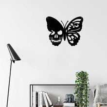 Laden Sie das Bild in den Galerie-Viewer, Halloween Metallschädel Schmetterling Schmiedeeisen Wanddekoration
