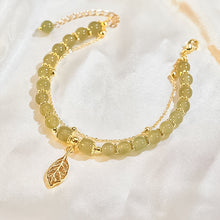 Laden Sie das Bild in den Galerie-Viewer, Doppelschichtiges Hetian-Jade-Armband mit Blättern
