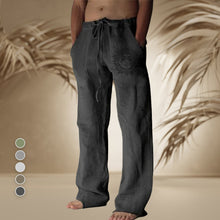 Laden Sie das Bild in den Galerie-Viewer, Elastische einfarbige lockere Freizeithose mit Kordelzug