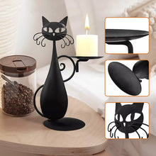Laden Sie das Bild in den Galerie-Viewer, Schwarze Katze Kerzenhalter