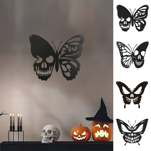 Halloween Metallschädel Schmetterling Schmiedeeisen Wanddekoration