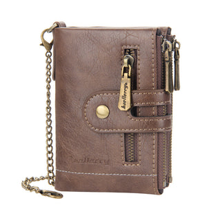 Vintage Doppelreißverschluss Brieftasche mit mehreren Kartenfächern für Herren