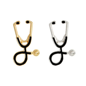 EKG und Stethoskop Mini-Brosche