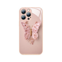 Laden Sie das Bild in den Galerie-Viewer, 🦋3D-Schmetterlingsmuster Glas Handyhülle für iPhone🦋