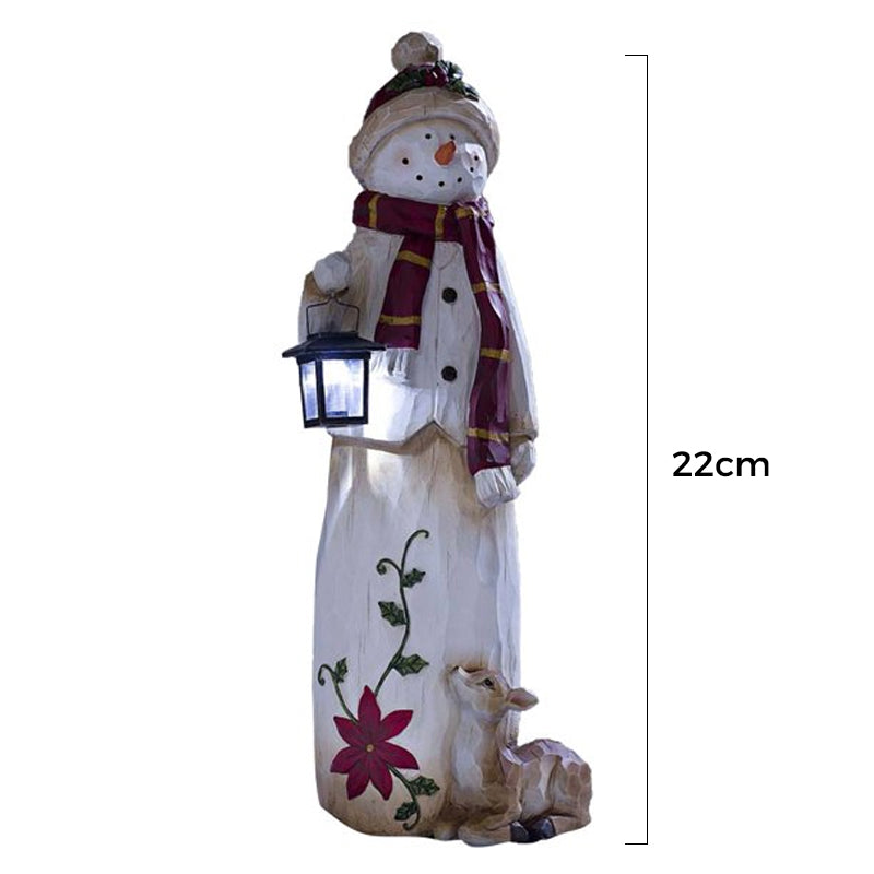 Waldschneemann mit Solarlaterne