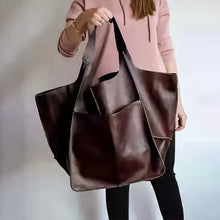 Laden Sie das Bild in den Galerie-Viewer, Frauen übergroße Leder Handtaschen
